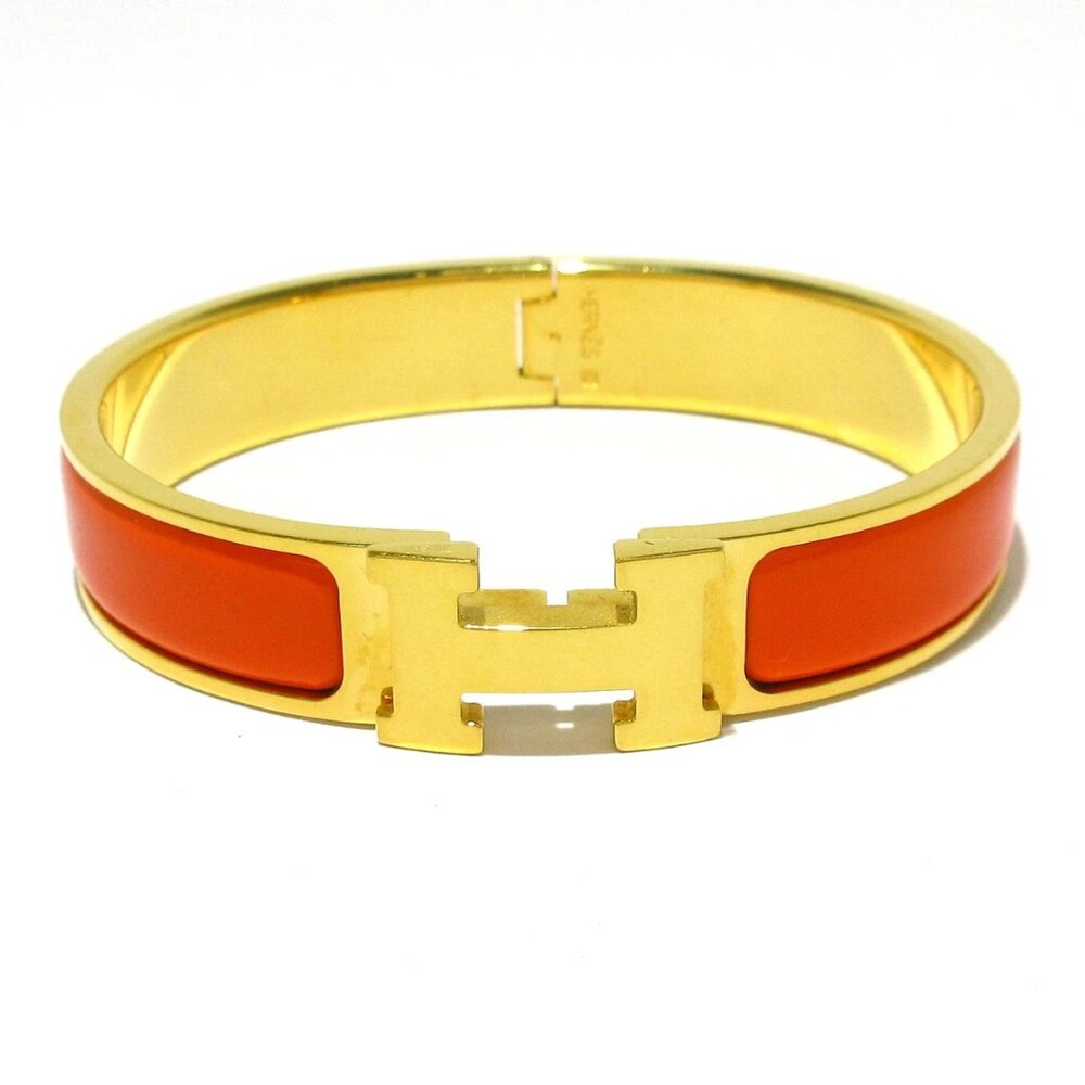 HERMES Clic H Gold Orange Bangle bran770-102125